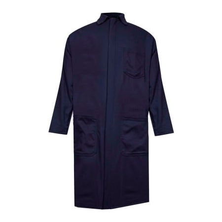 National Safety Apparel ArcGuard Flame Resistant Lab Coat, UltraSoft, 2XL, Navy, C09UPLC C09UPLC2X42